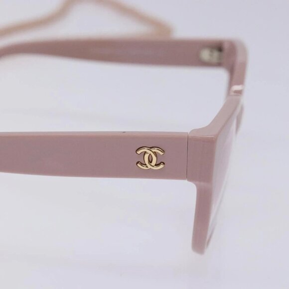 CHANEL COCO Mark Ball Chain Strap Glasses Plastic Pink CC Auth BA4089 - Picture 14 of 15